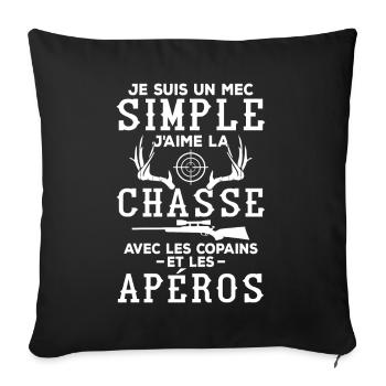 Les meilleurs cadeaux pour les chasseurs , chasse - Housse de coussin décorative 45 x 45 cm - noir - Devant