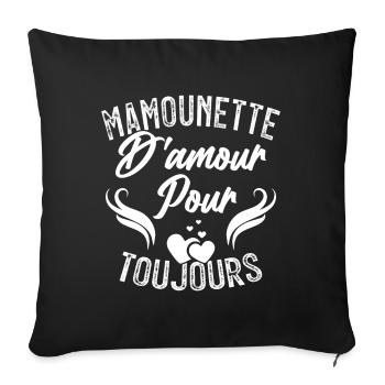 Femme Mamounette D'amour Cadeau Fête Des Mamie - Housse de coussin décorative 45 x 45 cm - noir - Devant