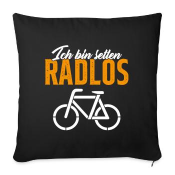 Je Parte Sans Vélo Humour Cadeau cycliste - Housse de coussin décorative 45 x 45 cm - noir - Devant