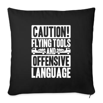 Conducteur de dépanneuse de service - Housse de coussin décorative 45 x 45 cm - noir - Devant