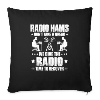 Amateurfunker Amateurfunk Radio Ham Amateur Radio - Sofa pillowcase 17,3'' x 17,3'' (45 x 45 cm) - black - Front