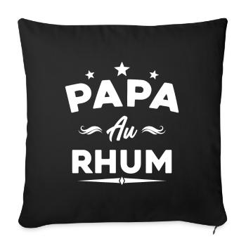 Papa Au Rhum Apéro Fête Des Pères - Housse de coussin décorative 45 x 45 cm - noir - Devant