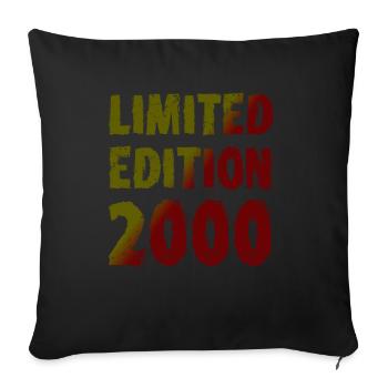 2000 Limited Edition Birthday Gift Wife Husband - Sofa pillowcase 17,3'' x 17,3'' (45 x 45 cm) - black - Front