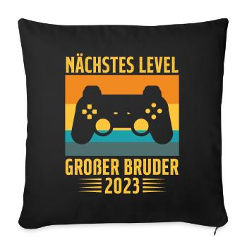 Ich Werde Großer Bruder 2023 - Sofakissenbezug 45 x 45 cm - Schwarz - Vorne