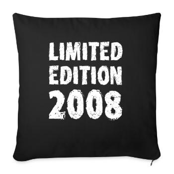 2008 Édition Limitée Anniversaire Cadeau Femme Mari - Housse de coussin décorative 45 x 45 cm - noir - Devant