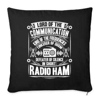 Amateurfunker Amateurfunk Radio Ham Amateur Radio - Sofakissenbezug 45 x 45 cm - Schwarz - Vorne