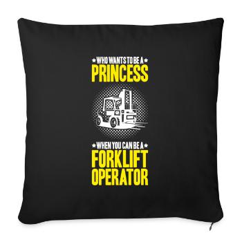 Forklift Driver Forklift Operator - Sofa pillowcase 17,3'' x 17,3'' (45 x 45 cm) - black - Front