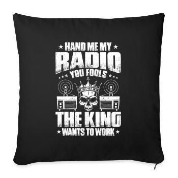 Amateurfunker Amateurfunk Radio Ham Amateur Radio - Sofa pillowcase 17,3'' x 17,3'' (45 x 45 cm) - black - Front