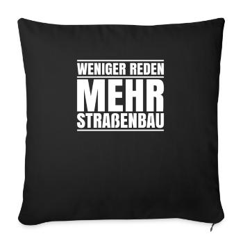 Straßenbauer Asphaltbauer Straßenbau - Sofakissenbezug 45 x 45 cm - Schwarz - Vorne