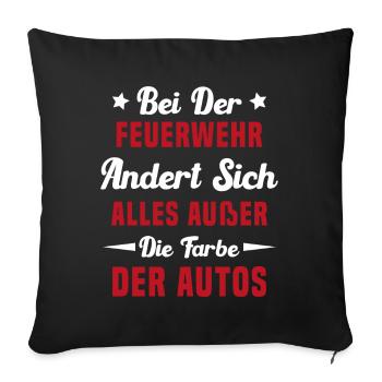 Voitures Rouges Pompiers Par Passion - Housse de coussin décorative 45 x 45 cm - noir - Devant