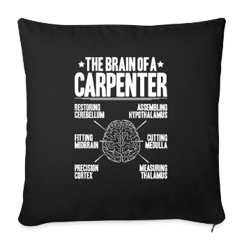 Zimmerer Zimmermann Zimmerei Charpentier Menuiserie - Housse de coussin décorative 45 x 45 cm - noir - Devant