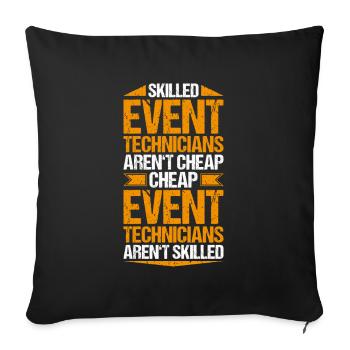 Veranstaltungstechniker Event Technician - Sofa pillowcase 17,3'' x 17,3'' (45 x 45 cm) - black - Front