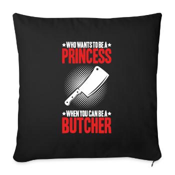Butcher Butcher Butcher - Sofa pillowcase 17,3'' x 17,3'' (45 x 45 cm) - black - Front