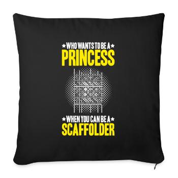 Échafaudage Échafaudage Échafaudage - Housse de coussin décorative 45 x 45 cm - noir - Devant