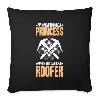 Roofer Roofing Roofing Roofing Roofers Roofing - Sofa pillowcase 17,3'' x 17,3'' (45 x 45 cm) - black - Front