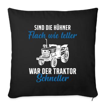 tracteur tracteur dire agriculteur agriculteur - Housse de coussin décorative 45 x 45 cm - noir - Devant