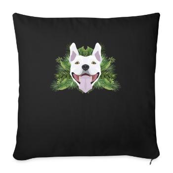 Tropical Bull Terrier - Sofa pillowcase 17,3'' x 17,3'' (45 x 45 cm) - black - Front