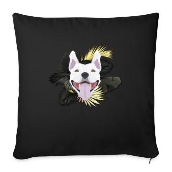 Golden Dog Bull Terrier - Sofa pillowcase 17,3'' x 17,3'' (45 x 45 cm) - black - Front