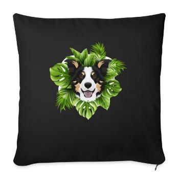 Tropical Border Collie - Housse de coussin décorative 45 x 45 cm - noir - Devant