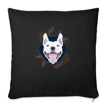 Golden Dog Bull Terrier - Sofa pillowcase 17,3'' x 17,3'' (45 x 45 cm) - black - Front