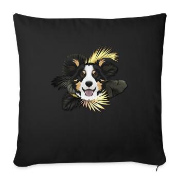 Golden Dog Border Collie - Sofa pillowcase 17,3'' x 17,3'' (45 x 45 cm) - black - Front