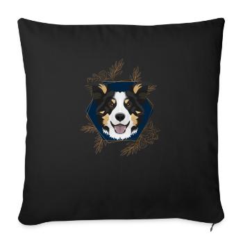Golden Dog Border Collie - Housse de coussin décorative 45 x 45 cm - noir - Devant