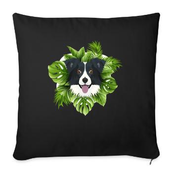 Tropical Border Collie - Housse de coussin décorative 45 x 45 cm - noir - Devant
