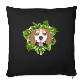 Tropical Beagle - Housse de coussin décorative 45 x 45 cm - noir - Devant