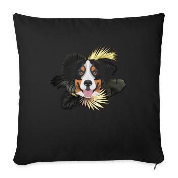 Golden Dog Bernese Mountain Dog - Sofa pillowcase 17,3'' x 17,3'' (45 x 45 cm) - black - Front