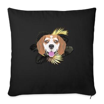 Golden Dog Beagle - Sofa pillowcase 17,3'' x 17,3'' (45 x 45 cm) - black - Front