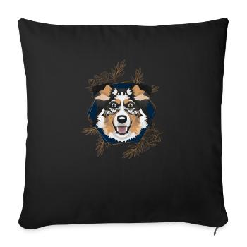 Golden Dog Australian Shepherd - Sofa pillowcase 17,3'' x 17,3'' (45 x 45 cm) - black - Front