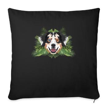 Tropical Australian Shepherd - Sofa pillowcase 17,3'' x 17,3'' (45 x 45 cm) - black - Front