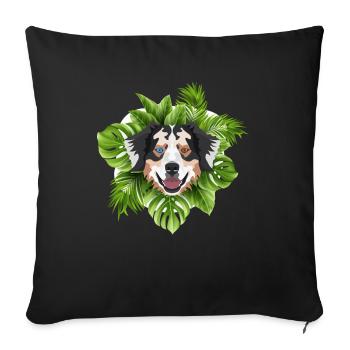 Tropical Australian Shepherd - Sofa pillowcase 17,3'' x 17,3'' (45 x 45 cm) - black - Front