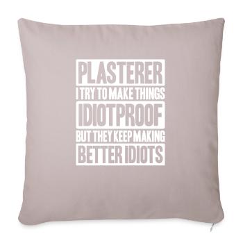 Stuckateur Plasterer Stukkateur Gipser Verputzer - Sofakissenbezug 45 x 45 cm - helles Taupe - Vorne