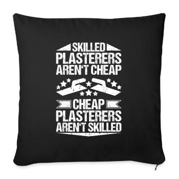 Stuckateur Plasterer Stukkateur Gipser Verputzer - Sofa pillowcase 17,3'' x 17,3'' (45 x 45 cm) - black - Front