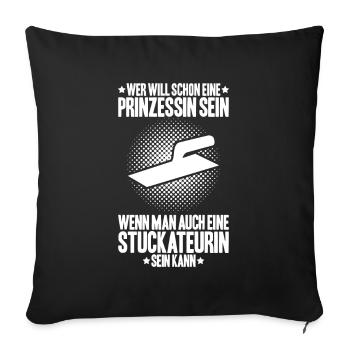 Stuckateur Plasterer Stukkateur Gipser Verputzer - Sofakissenbezug 45 x 45 cm - Schwarz - Vorne