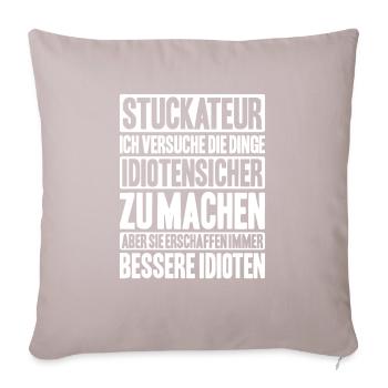 Stuckateur Plasterer Stukkateur Gipser Verputzer - Sofakissenbezug 45 x 45 cm - helles Taupe - Vorne