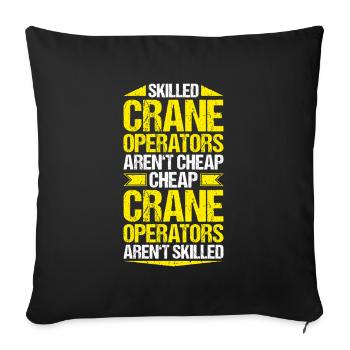 Kranführer Kranfahrer Kran Crane Operator - Sofakissenbezug 45 x 45 cm - Schwarz - Vorne
