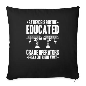 Kranführer Kranfahrer Kran Crane Operator - Sofakissenbezug 45 x 45 cm - Schwarz - Vorne