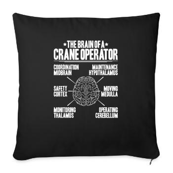 Kranführer Kranfahrer Kran Crane Operator - Sofakissenbezug 45 x 45 cm - Schwarz - Vorne