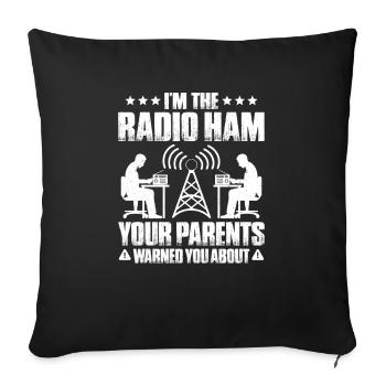 Amateurfunker Amateurfunk Radio Ham Amateur Radio - Sofa pillowcase 17,3'' x 17,3'' (45 x 45 cm) - black - Front