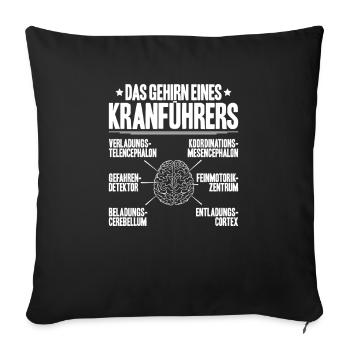 Kranführer Kranfahrer Kran Crane Operator - Sofakissenbezug 45 x 45 cm - Schwarz - Vorne