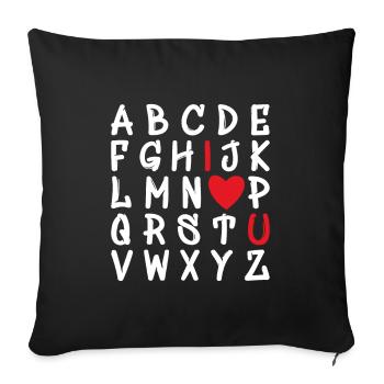letters of the alphabet I Love You - Sofa pillowcase 17,3'' x 17,3'' (45 x 45 cm) - black - Front
