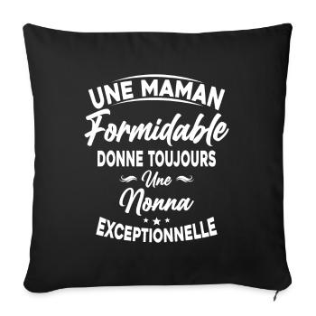 Maman formidable donne Nonna Exceptionnelle - Housse de coussin décorative 45 x 45 cm - noir - Devant