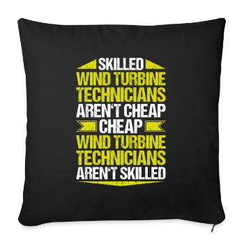 Service Technician Wind Turbines Wind Energy - Sofa pillowcase 17,3'' x 17,3'' (45 x 45 cm) - black - Front