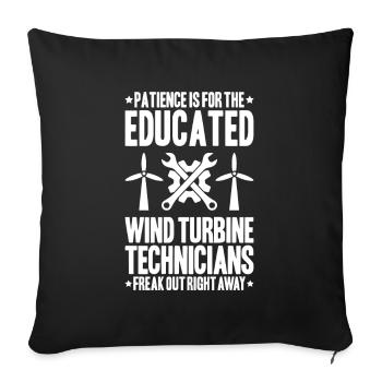 Service Technician Wind Turbines Wind Energy - Sofa pillowcase 17,3'' x 17,3'' (45 x 45 cm) - black - Front