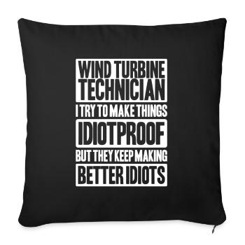 Service Technician Wind Turbines Wind Energy - Sofa pillowcase 17,3'' x 17,3'' (45 x 45 cm) - black - Front
