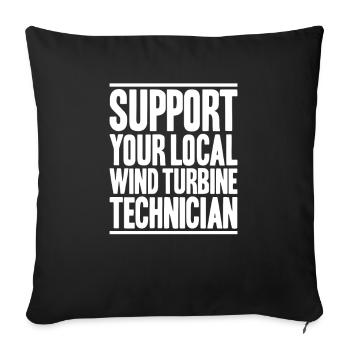 Service Technician Wind Turbines Wind Energy - Sofa pillowcase 17,3'' x 17,3'' (45 x 45 cm) - black - Front