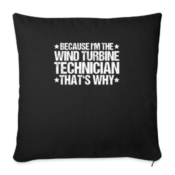 Service Technician Wind Turbines Wind Energy - Sofa pillowcase 17,3'' x 17,3'' (45 x 45 cm) - black - Front