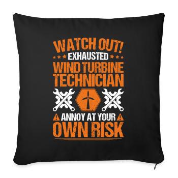 Service Technician Wind Turbines Wind Energy - Sofa pillowcase 17,3'' x 17,3'' (45 x 45 cm) - black - Front